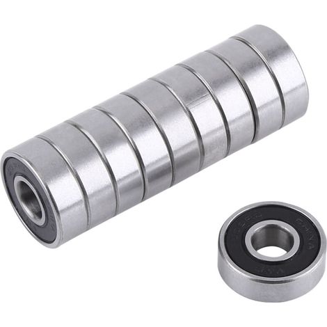 10 Pièces 608-2RS Roulements à Billes roller Longboard Convient pour ABEC Utilisé pour les patins les planches à roulettes les scooters（8 mm x 22 mm x 7 mm） (1/4)