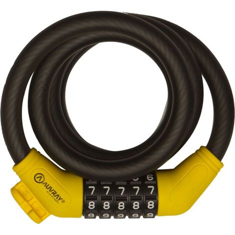 Cavo in acciaio Auvray combi 150 con lucchetto a combinazione e maniglia - lunghezza 150 cm, diametro 12 mm (1/2)