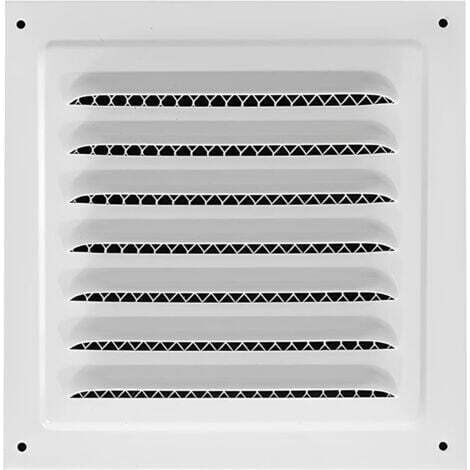 Grille d'aération carrée 20 x 20 cm pour salle de bain, bureau, cuisine avec moustiquaire (1/5)