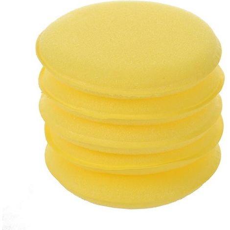 x Tampons applicateurs de cire jaune pour voiture, grands tampons en mousse souple de 5 pouces (1/5)