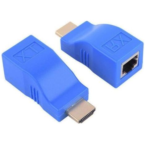 Extension HDMI 1080P RJ45 Ports Réseau LAN Extension HDMI jusqu'à 30 m sur câble Ethernet LAN CAT5e/6 UTP pour moniteur HDTV 1 paire (1/5)