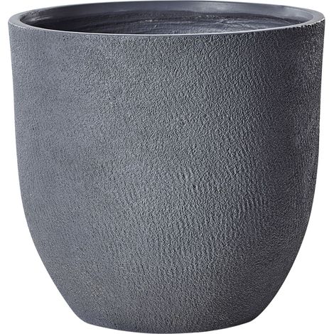 Cache-Pot d'Extérieur Ovale 55 x 55 x 53 cm en Fibre d'Argile Gris Kannia