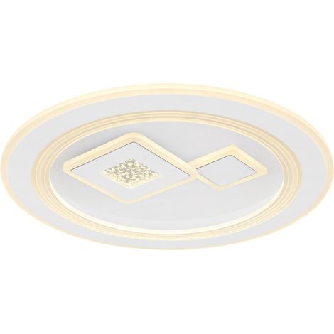 Plafonnier semi-encastré rond à LED intégré, blanc, 2 LED à intensité variable, 2 700-6 500 K, télécommande