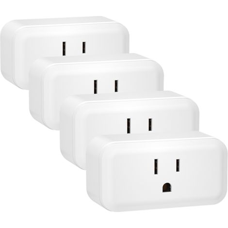 Prise connectée Lite 15A certifiée ETL, compatible avec Alexa et Amazon Plus, hub requis pour Alexa (lot de 4). (1/5)