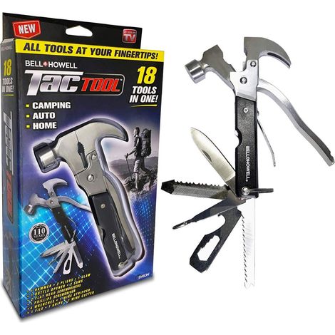 Trade Shop - STRUMENT MULTIUSO MULTIFUNZIONE 18 EQUIPMENTE IN 1 MARTELLO PINZA CACCIAVITE - (1/5)