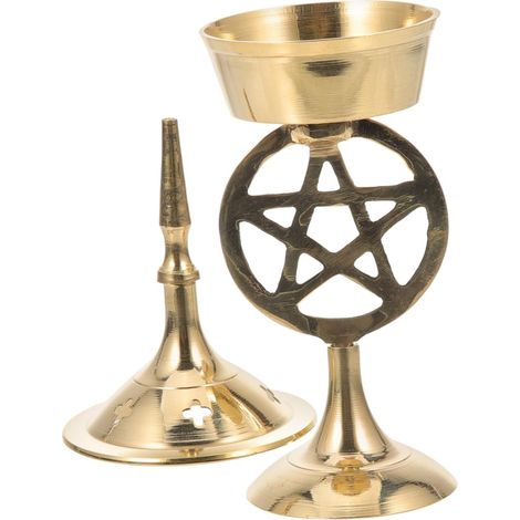 Brûleur de Parfum en Laiton 5 Branches, Petit Porte-Parfum Compact pour Maison, Ornement Décoratif Vintage Salon et Bureau, Accessoire Brûleur de Parfum en Métal pour Diffusion (1/5)