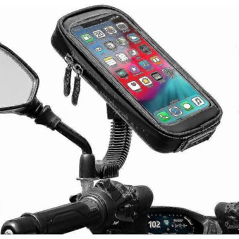 Support de téléphone étanche pour moto et scooter, rotation à 360°, avec protection contre la pluie. (1/5)