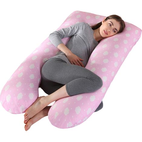 Oreiller de grossesse, oreiller en forme de U amovible et lavable, grand coussin, oreiller lombaire (1/5)