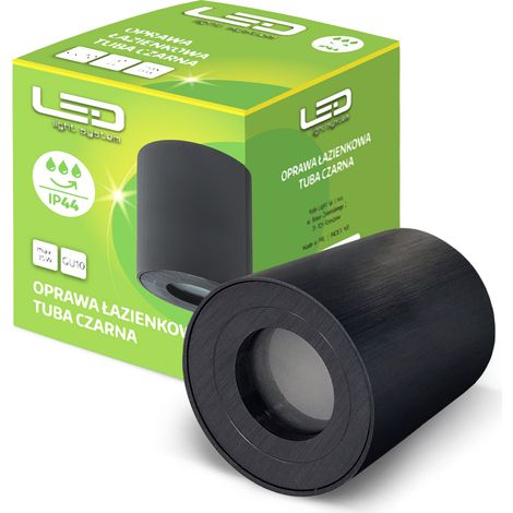 Lámpara de techo para baño, lámpara de techo para buhardilla, tubo negro IP44 (1/5)