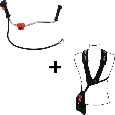 Guidon et harnais pour débroussailleuse – Câblage électrique 85 cm – S'adapte sur tubes diamètre 26 mm – Compatible GT Garden et autres (1/4)