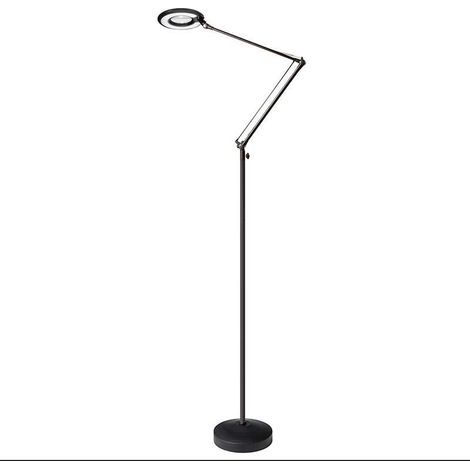 Lámpara de pie BRESSLO articulada, negro, Blanco neutro, regulable
