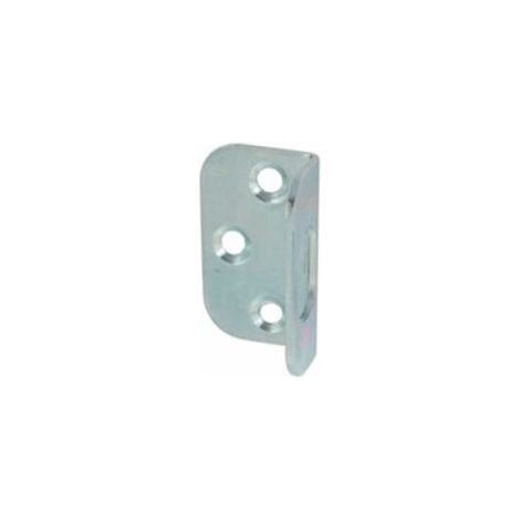 Gâche en L pour verrou de box acier zingué blanc - 16 mm