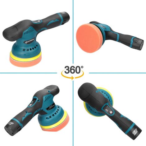 Cordless Car Polisher - 8-Speed Random Orbital Polisher, Multifunctional for Waxing Metal/Wood - Professional Rust Removal (1/5)