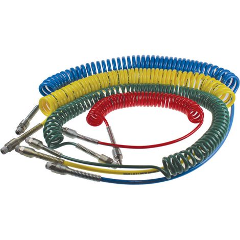Tuyau spiralé 1471U, avec raccord R 1/4, Jaune, Diam.ext 8mm, Long. 4m ( Prix pour 1 )