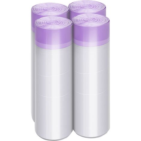Lot de 100 sacs poubelle 13 gallons (49 litres) multi-usages, étanches et résistants, parfumés à la lavande pour salon, cuisine et toilettes. (1/3)