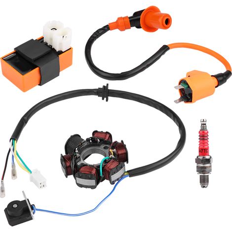 Bobine d'allumage CDI Bougie Magneto Stator pour Scooter Mobylette GY6 125cc 150cc - Kit Performance Moteur (1/5)