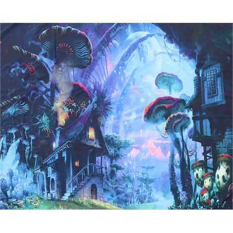 Tenture murale forêt, couverture de plage, décoration salon chambre 150x150cm (1/5)