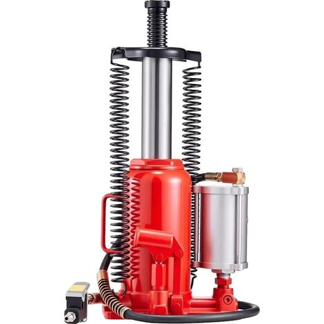 Crick hydraulique, capacité de 20 tonnes, mécanisme de levage efficace, Rouge (1/2)