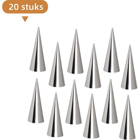 façonneurs à croissants en acier inoxydable avec bord biseauté ustensile de cuisine conique lot de 20 couleur argentés (1/5)