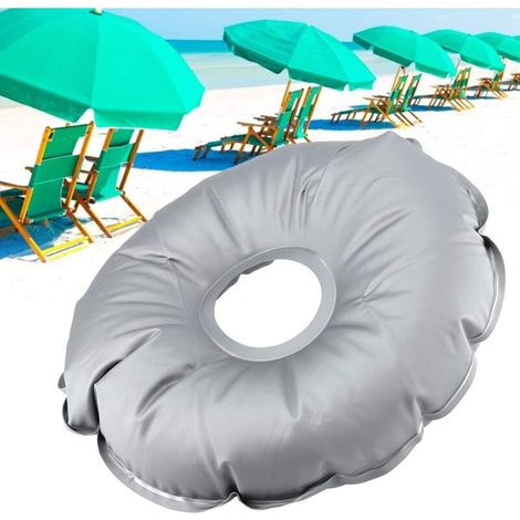Borsa per base ombrello pesante, borsa di zavorra pieghevole in PVC portatile, borsa per base ombrello rotonda a forma di piuma riempita d'acqua per tenda da esterno parasole (1/4)