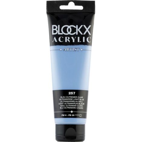 Peinture acrylique - Bleu outremer clair - 257 - BLOCKX Artist - Qualité beaux-arts - Tube 120ml