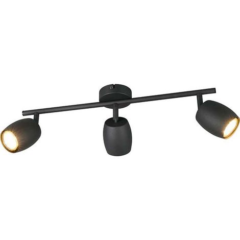 Deckenleuchte Deckenlampe Wohnzimmerlampe schwarz GU10 3 flammig B 47,5 cm