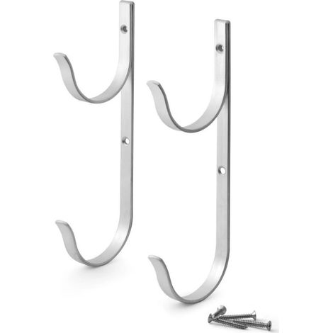 Lot de 2 crochets argentés pour poteau de piscine, crochets pour accessoires de piscine, crochets pour poteaux et tuyau d'arrosage, accessoires de piscine (1/5)