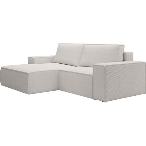 Piccolo divano letto angolo a sinistra in Velluto a coste Beige  - AMELIA (1/4)
