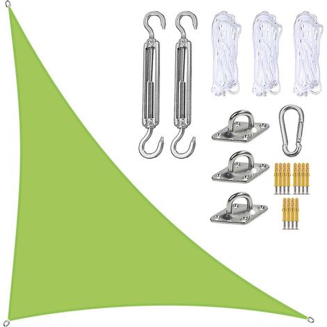 Voile d'ombrage imperméable 3 x 4 x 5 m, auvent triangulaire pare-soleil pour terrasse et piscine, avec kit de fixation Ns2Green (1/4)