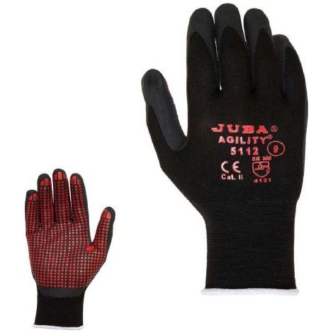JUBA GUANTES H5112 NYLON/LYCRA NEGRO  8M.CATII EN388+A1/407 (1/3)