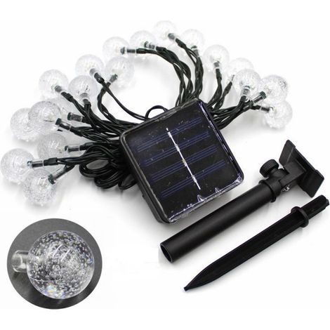 (Blanc chaud) guirlande lumineuse solaire extérieure à boule à bulles, 30 lumières LED, 8 Modes, adaptée au jardin, à la cour, à noël, à la fête (1/5)