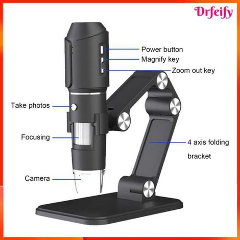 Akozon Microscope numérique WiFi Microscope Portable Numérique WiFi, Landue 50x-1600x avec 8 Lumières LED photo telescope (1/5)