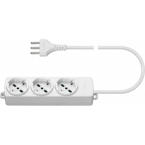 01290.CC.B Enchufe múltiple 3Universal + Cable Marfil