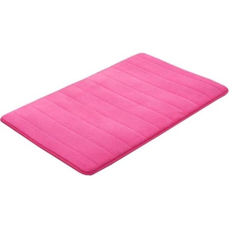 Tapis de Salle de Bains Tapis de Bain antidérapant en Mousse à mémoire de Forme pour Salle de Bain, Microfibre (Rose ,60x90cm)-Fei Yu (1/4)