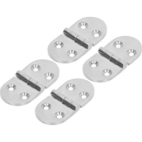 charnières de porte argentées à 4 trous en acier inoxydable 316 ovale, résistantes à la rouille et épaisses, pour yacht (1/5)