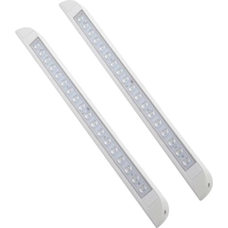 barras de luz LED de 18 LED para toldo, 9 W, 12 V, impermeables, 506 mm, para porche, caravana, camión, autocaravana, barco ()