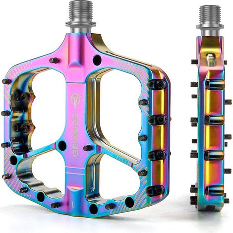 Pédales de vélo plates en aluminium Gewage Rainbow avec axes étanches (1/5)