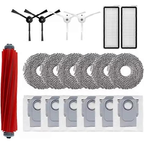 Pièces de rechange pour aspirateur Roborock Q Revo MaxV/Q Revo S/Q Revo Pro : brosse principale, sac à poussière, filtre HEPA et chiffon de nettoyage (1/5)