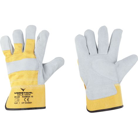 Gants de protection gelb 10 Cuir de vachette refendu qualité Vorstahl (1/5)