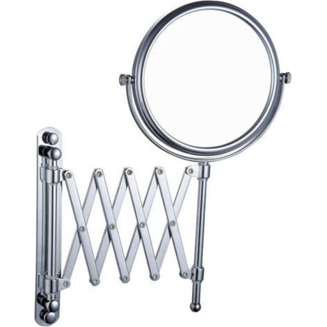 Miroir Grossissant Mural Extensible et Pivotant à 360° - Grossissement x3-20 cm - Mirroir Murales Salle de Bain Double Face en Acier Inoxydable pour Maquillage et Rasage (1/5)