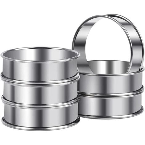 Juego de 6 moldes para tartaletas, molde de 8 cm, moldes y marcos para tartaletas, molde para panqueques (1/5)