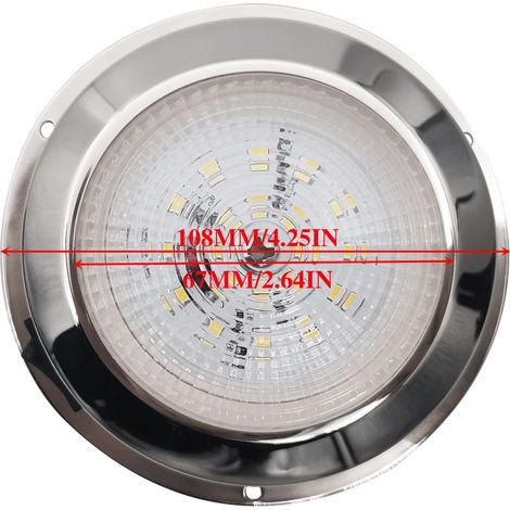 Dome light, push-button marine lighting fixture, nylon stainless steel hardware, manual lever light, yacht accessories wholesale, 3/4/5 inch - 3 inch LED, top without screws - 1 (1/4)