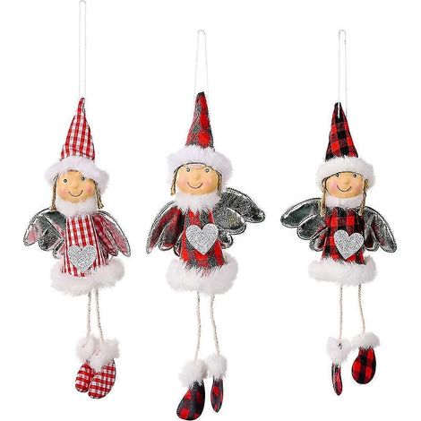 Lot de 3 anges de Noël à suspendre aux poupées, décorations de Noël pour enfants (1/5)