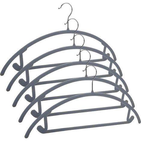 Cintres En Plastique - 45 5 X 20 5 Cm - Crochet Chromé Pivotant 360° - Sans Bosse D Épaule - Pour Manteaux Pulls Vestes Pantalons - Lot De 5 (1/5)