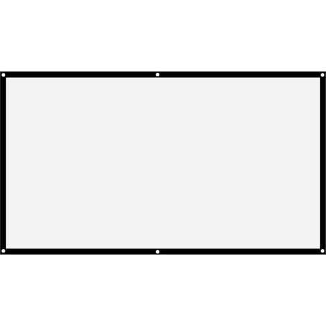 Rideau de projection portable épais en polyester blanc doux, infroissable, format 16:9 (100 pouces)