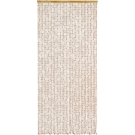 Rideau de porte en bambou et perle de bois, brun, 90 x 200 cm - Morel