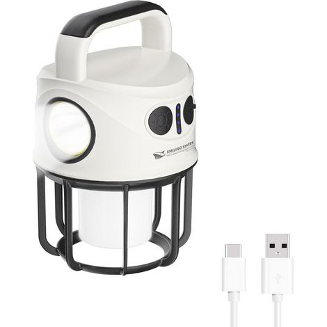 Lanterne Camping, LED Lampe Camp Puissante Rechargeable 2400 mAh Étanche Lampe Tente Avec Luminosité Réglable 6 Modes Pour Pêche/Urgence/Randonnée (1/5)