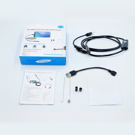 Endoscope USB 7mm HD Flexible avec Lumière, 2m Résistant à l'Eau pour Inspection Multifonction (1/5)
