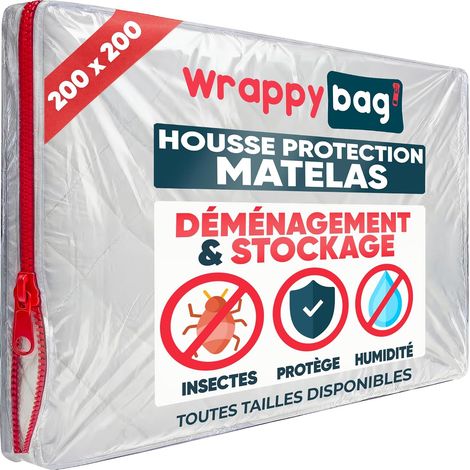 Housse de Protection en Plastique pour Matelas - 5 Tailles Disponibles - Sac de Rangement Imperméable et Résistant aux Déchirures - pour Déménagement, Stockage & Transport (1/5)