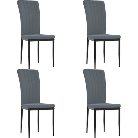 Maison Exclusive - Chaises à manger lot de 4 Gris foncé Velours (1/5)